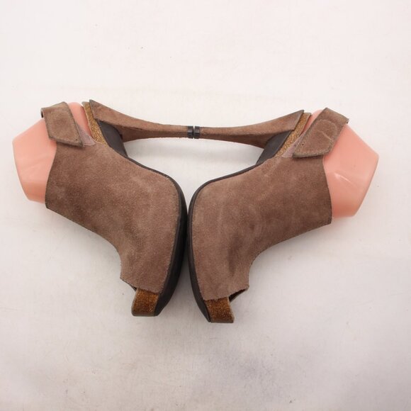 Pedro Garcia 'Paola'  Women's EU Size 38.5 Suede Heels Brown - Picture 8 of 9